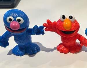 Sesame Street Figurines - Set of 5 Elmo, Grover, Oscar, Abby and Cookie Monster